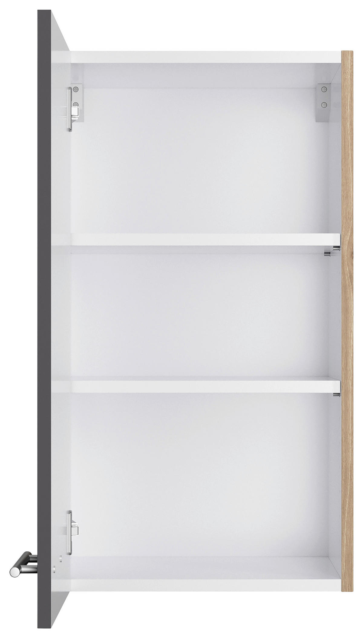 KÜCHENLEERBLOCK 210 cm   in Anthrazit, Eichefarben  - Edelstahlfarben/Eichefarben, Basics, Holzwerkstoff/Metall (210cm) - Optifit