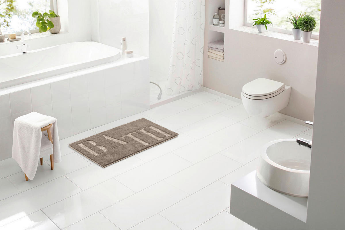 BADEMATTE Braun 80/50/2 cm  - Braun, Basics, Kunststoff/Textil (80/50/2cm) - Esposa