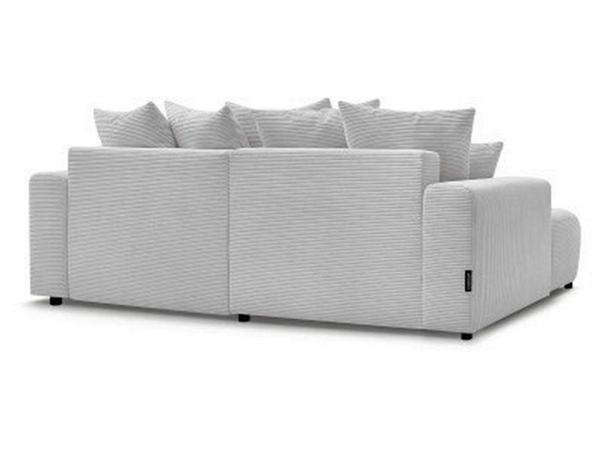 ECKSOFA Ottomane links  ATILLA Hellgrau Cord  - Hellgrau/Schwarz, MODERN, Kunststoff/Textil (149/244cm)
