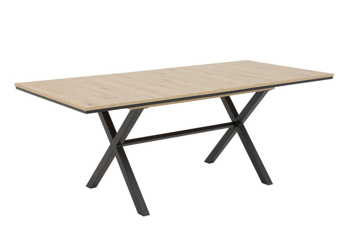 TISCHGRUPPE   - Anthrazit/Eiche Artisan, MODERN, Textil/Metall (160 - 200/76/90cm) - MID.YOU