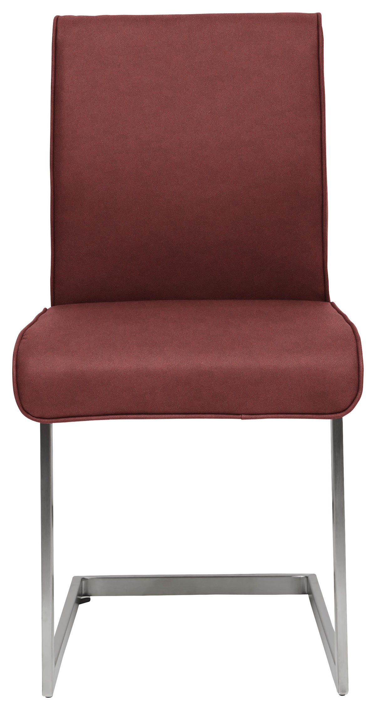 SCHWINGSTUHL  in Stahl Mikrofaser  - Edelstahlfarben/Bordeaux, Design, Holzwerkstoff/Textil (48/91/60cm) - Dieter Knoll