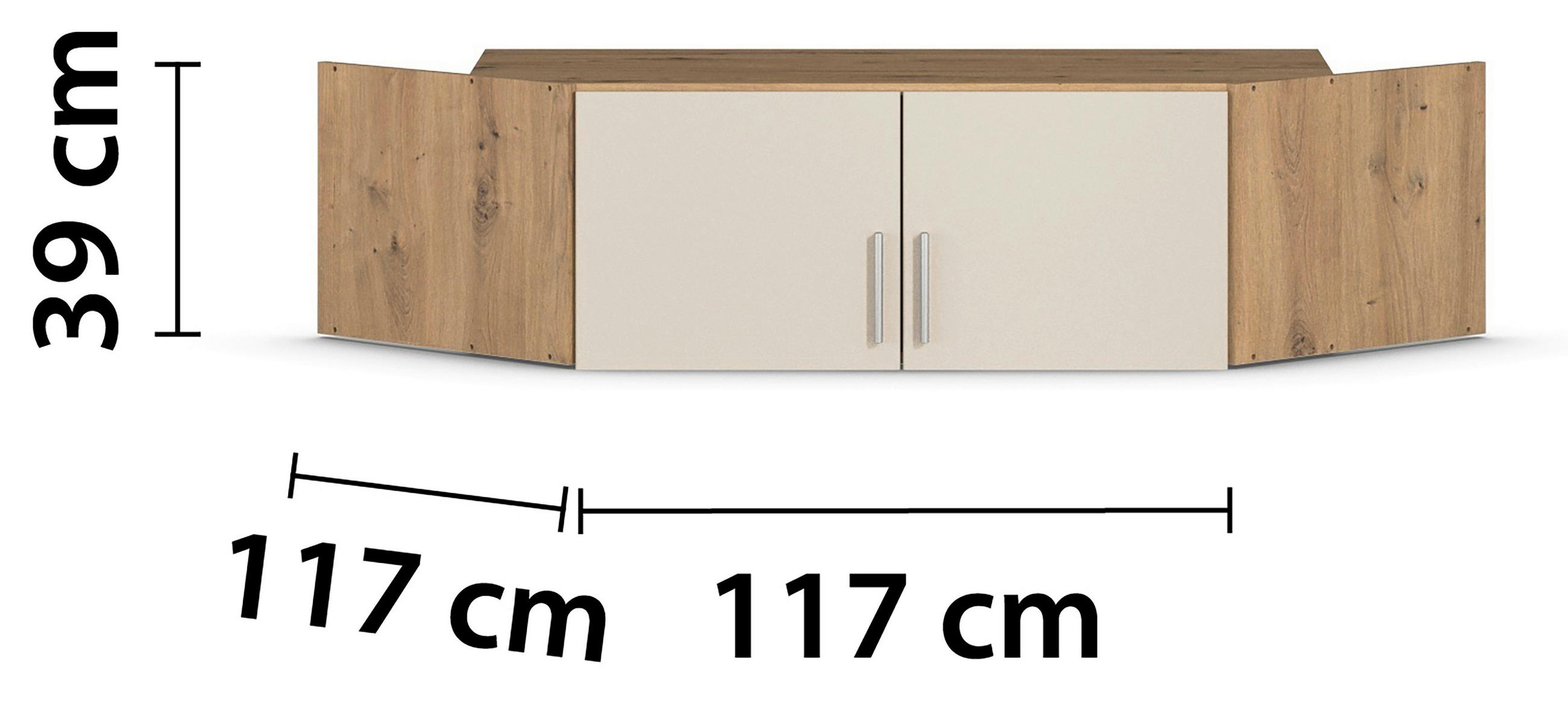 NASTAVEK ZA OMARO - barve aluminija, Moderno, umetna masa/leseni material (117/39/117cm) - Carryhome