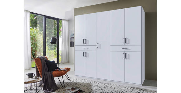 DREHTÜRENSCHRANK in Weiß - Schwarz/Weiß, KONVENTIONELL, Holzwerkstoff/Kunststoff (225/208/58cm) - Carryhome
