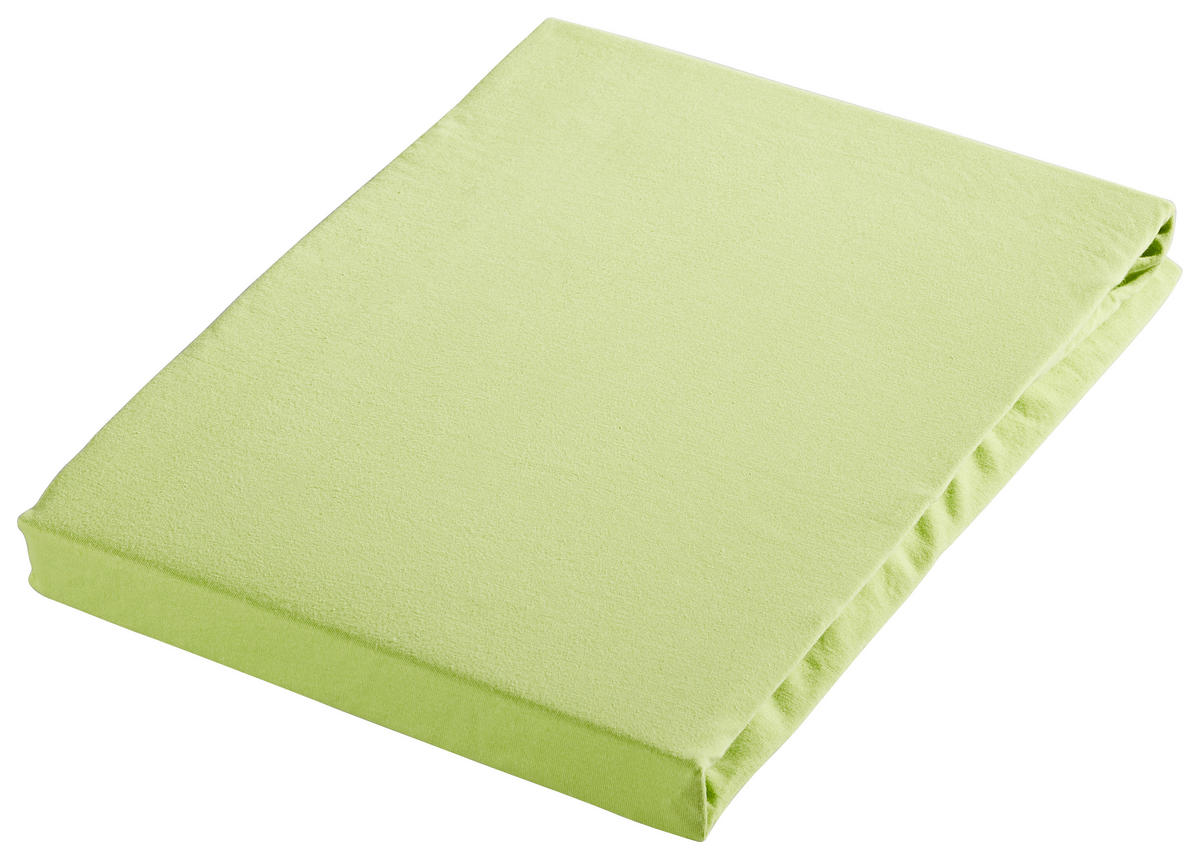 SPANNLEINTUCH 90-100/190-200 cm Jersey  - Limette/Hellgrün, Basics, Textil (90-100/190-200cm) - Novel