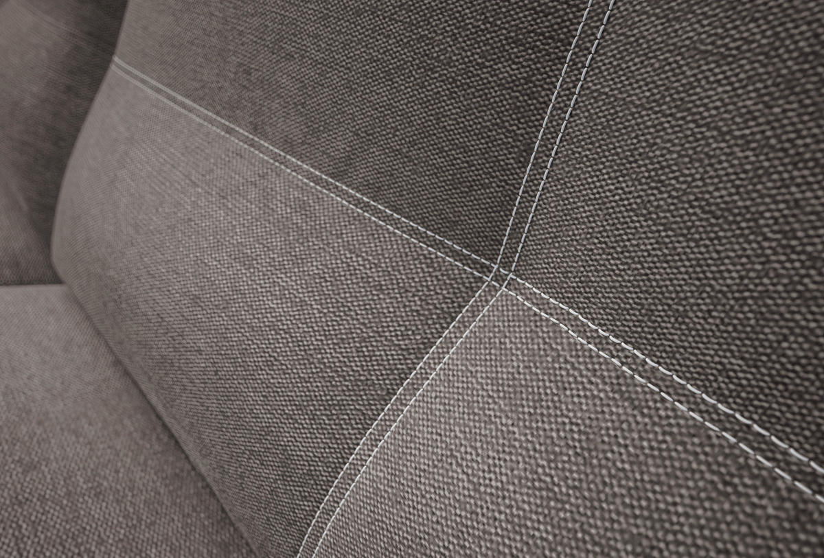 SCHLAFSOFA  mit Schlafen auf Sitzhöhe, Rücken echt Struktur Dunkelbraun  - Dunkelbraun/Schwarz, Design, Textil/Metall (197/94/96cm) - MID.YOU