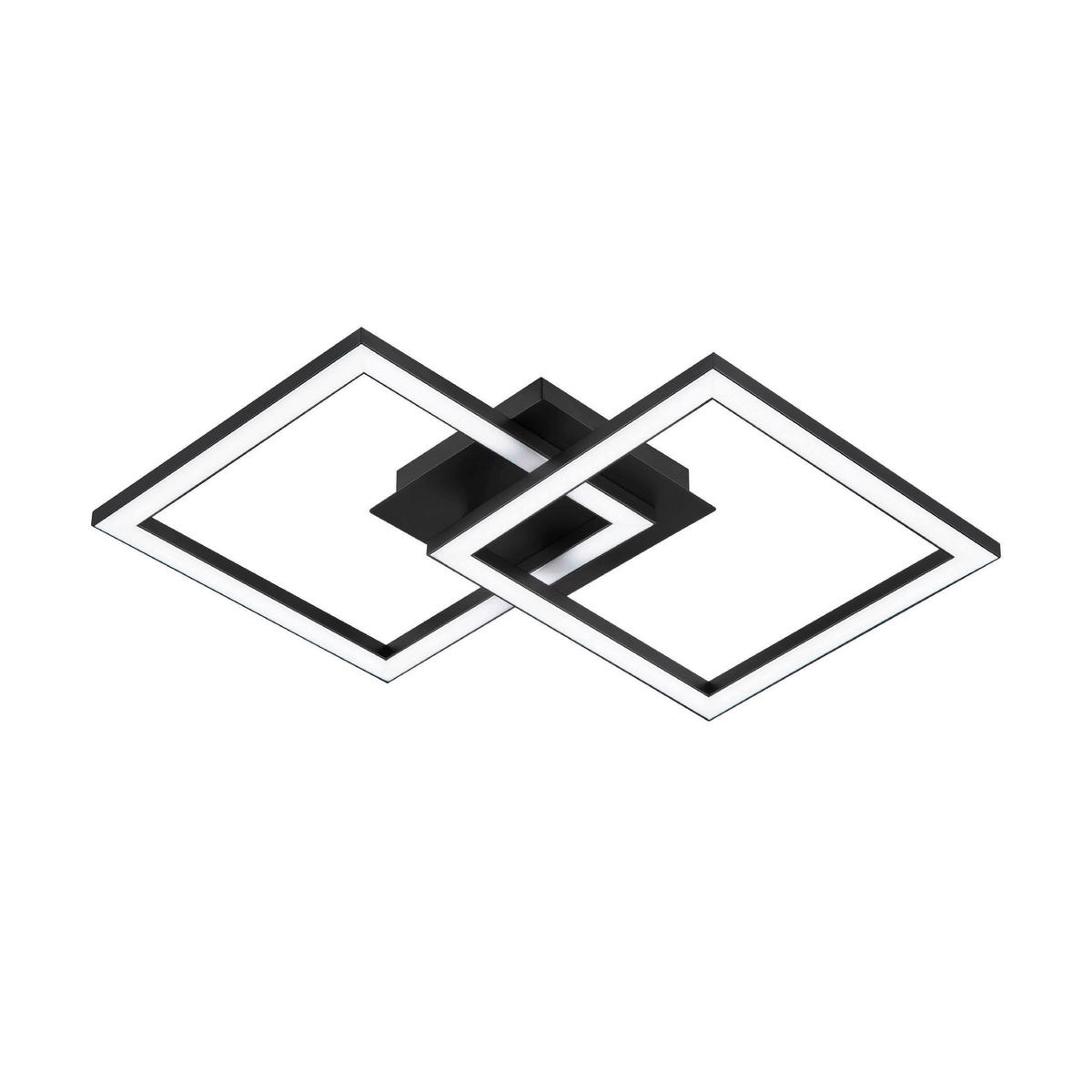 DECKENLEUCHTE 47/29,5/5,5 cm   - Schwarz/Weiß, Basics, Kunststoff/Metall (47/29,5/5,5cm) - Eglo