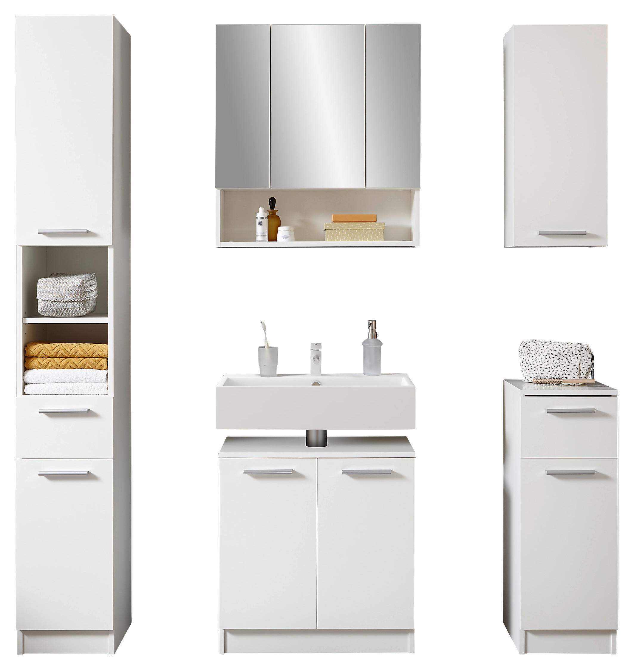 BADEZIMMER  in  - Chromfarben/Schwarz, Basics, Holzwerkstoff/Kunststoff (166/196/33cm) - Xora