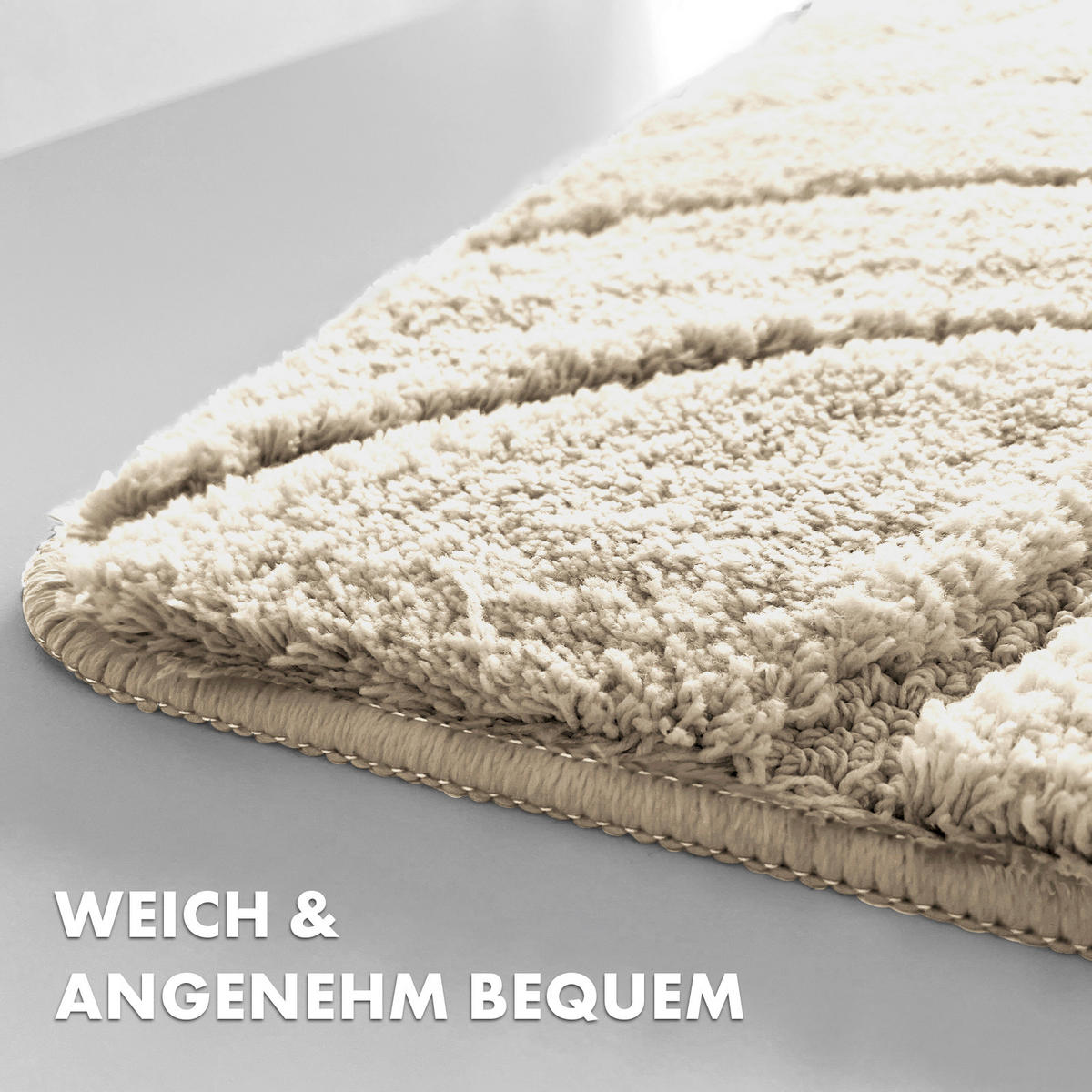 BADEMATTE Maris Elfenbein 40/60 cm  - Elfenbein, Basics, Kunststoff/Textil (40/60cm) - Floordirekt