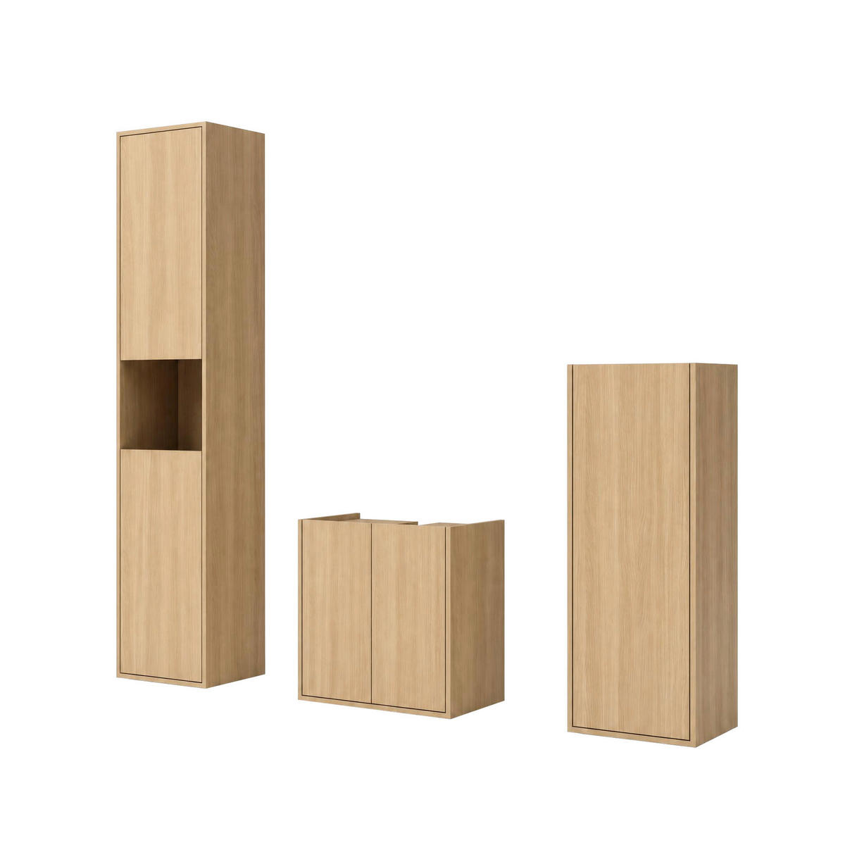 WASCHBECKENUNTERSCHRANK 60/62/35 cm  - Eichefarben/Schwarz, Trend, Holzwerkstoff/Kunststoff (60/62/35cm) - MID.YOU