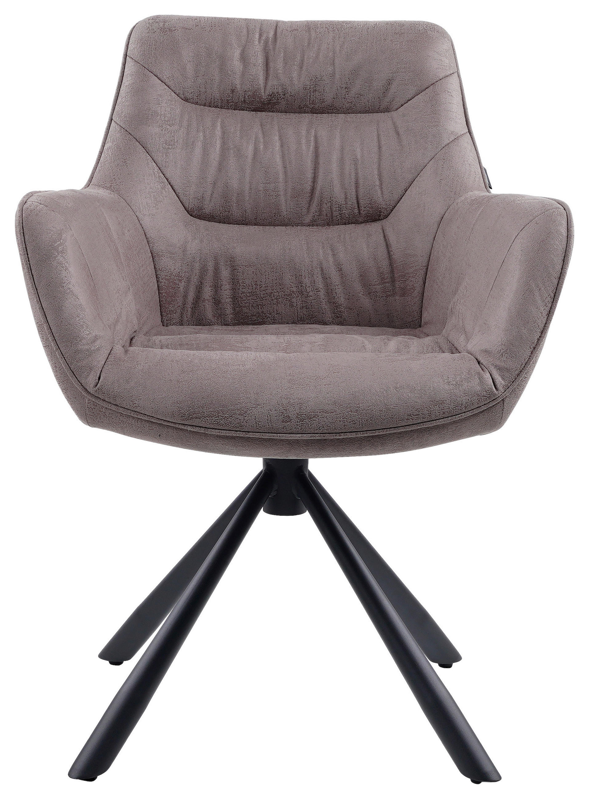 ARMLEHNSTUHL  in Eisen Struktur  - Taupe/Schwarz, Design, Textil/Metall (62/83,5/63cm) - Hom`in