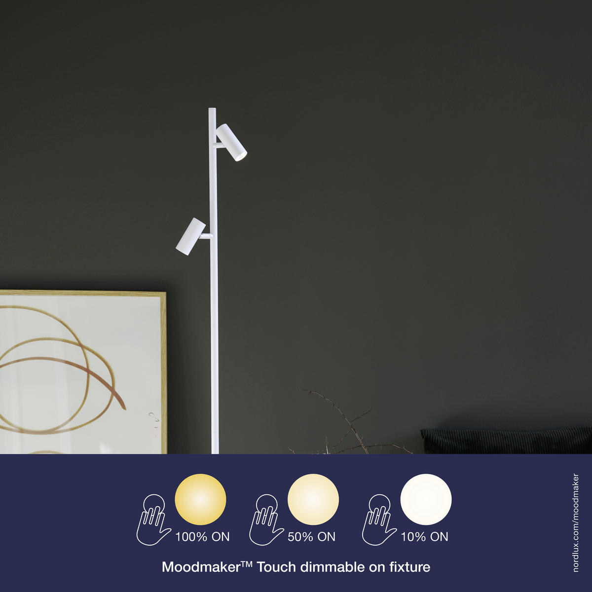 LED-STEHLEUCHTE Omari   - Weiß, Design, Metall (141cm) - Nordlux
