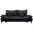 SCHLAFSOFA Cord Schwarz  - Schwarz, KONVENTIONELL, Kunststoff/Textil (246/90/105cm) - Carryhome