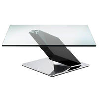 COUCHTISCH Klarglas, ESG, Sicherheitsglas 95/95/41 cm quadratisch Anthrazit  - Chromfarben/Anthrazit, Design, Glas/Holzwerkstoff (95/95/41cm)
