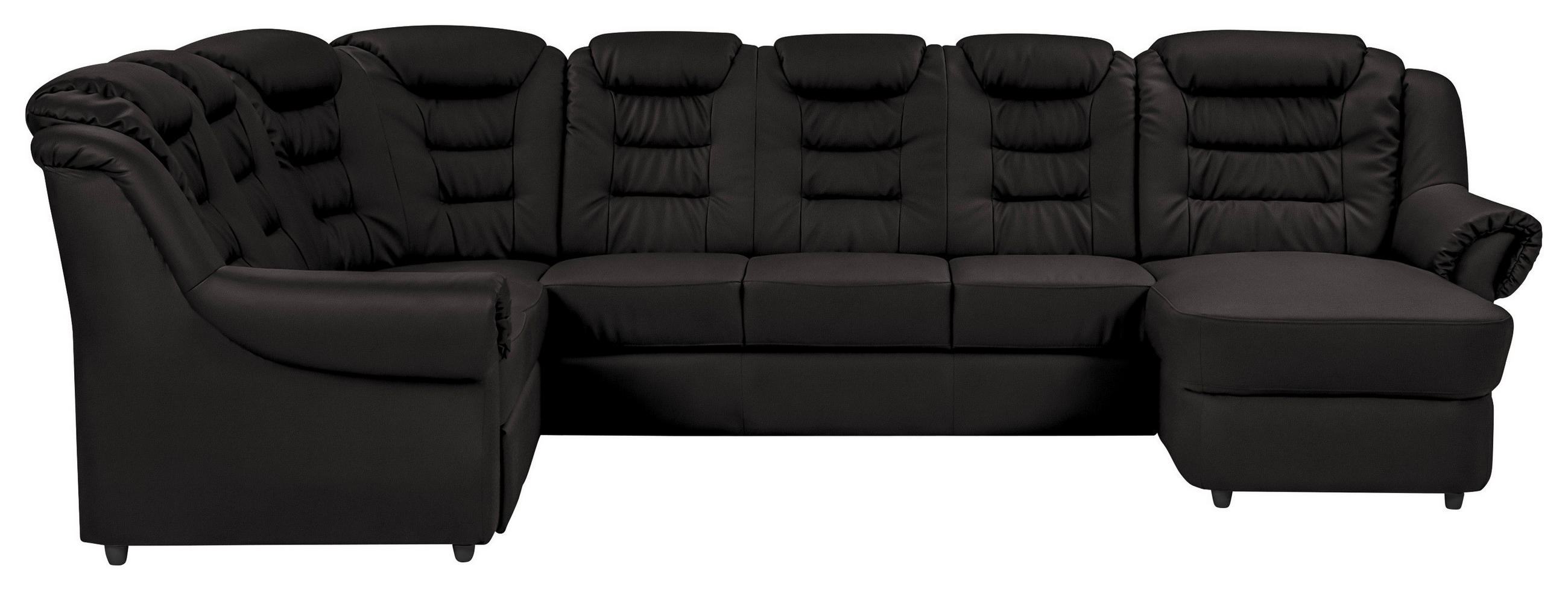 WOHNLANDSCHAFT in Lederlook Schwarz - Schwarz, Konventionell, Kunststoff/Textil (216/333/165cm) - Livetastic