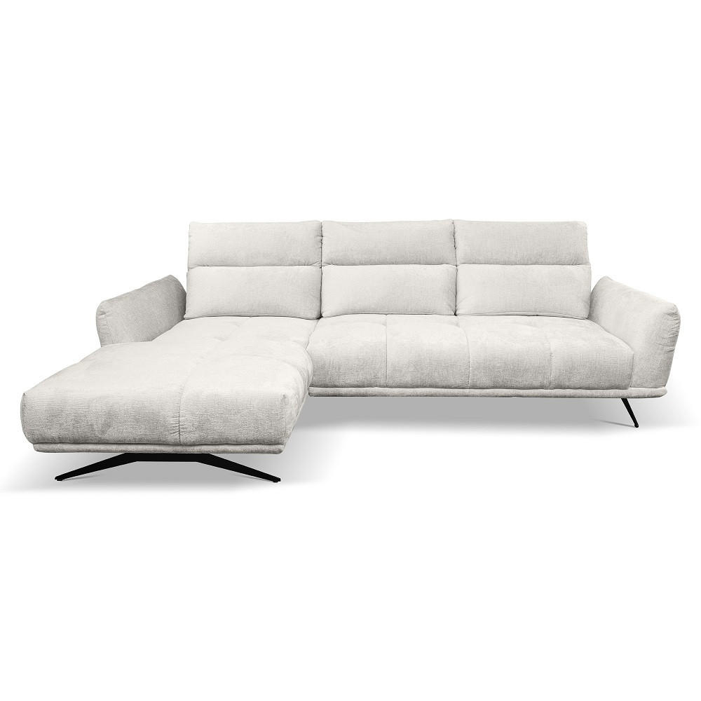 HÖRNSOFFA i chenille cremefärgad  - svart/cremefärgad, Design, metall/textil (195/298cm) - Stylife