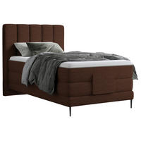 BOXSPRINGBETT 120/200 cm  in Dunkelbraun  - Dunkelbraun/Schwarz, Natur, Textil/Metall (120/200cm) - Esposa