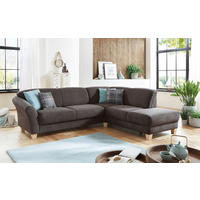 ECKSOFA Dunkelbraun Flachgewebe  - Dunkelbraun/Naturfarben, KONVENTIONELL, Holz/Textil (257/212cm) - Sit & More