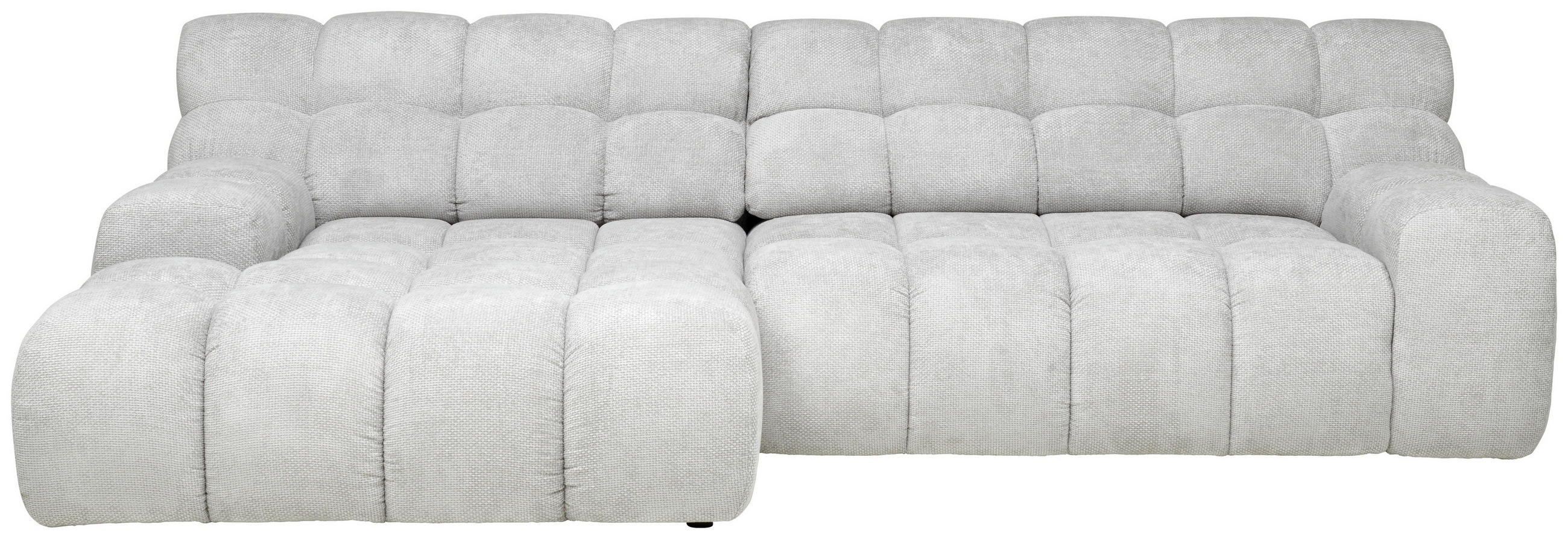 ECKSOFA in Webstoff Silberfarben  180/297 cm  - Silberfarben/Schwarz, MODERN, Kunststoff/Textil (180/297cm) - Welnova