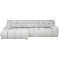 ECKSOFA in Webstoff Silberfarben  - Silberfarben/Schwarz, Modern, Kunststoff/Textil (180/297cm) - Welnova