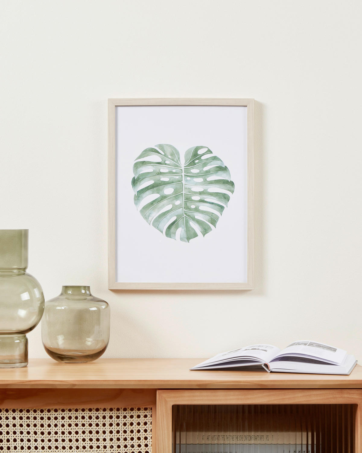 DRUCKGRAFIK - Eichefarben/Weiß, Trend, Glas/Papier (32,2/1,9/42,2cm) - Eglo