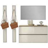 GARDEROBE 4-teilig  in 190/190/37 cm  - Eichefarben/Sahara, Design, Glas/Holz (190/190/37cm) - Dieter Knoll