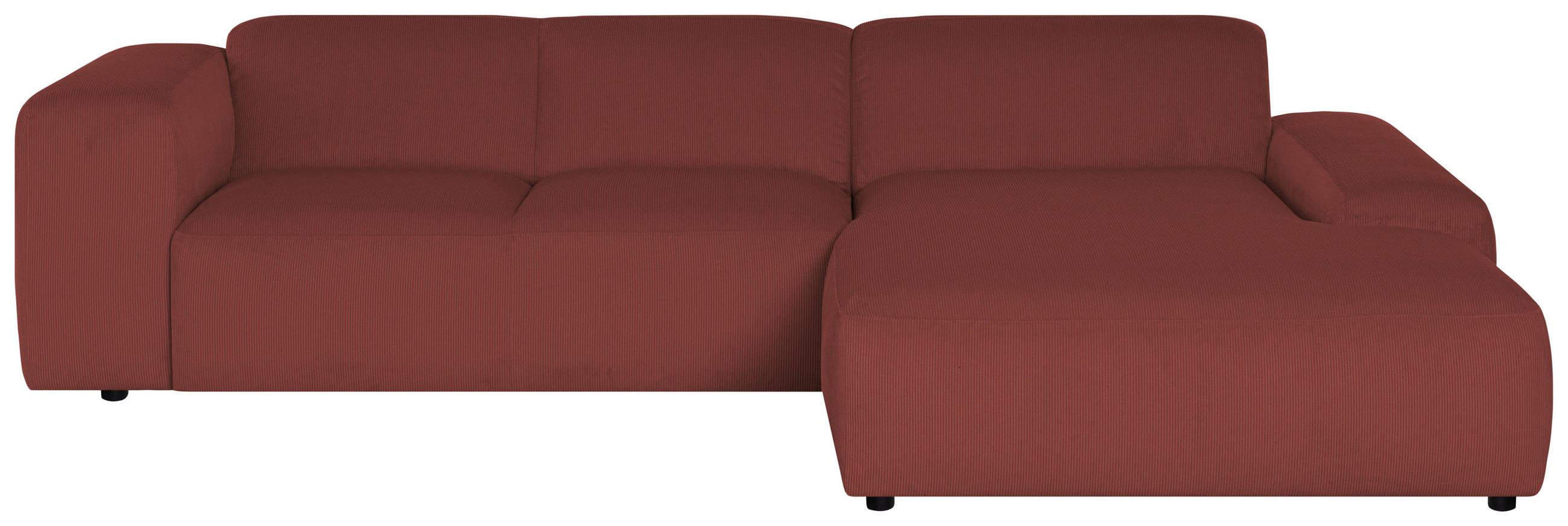 ECKSOFA HANNAH Rot Cord  - Rot/Schwarz, Design, Kunststoff/Textil (304/200cm) - MID.YOU