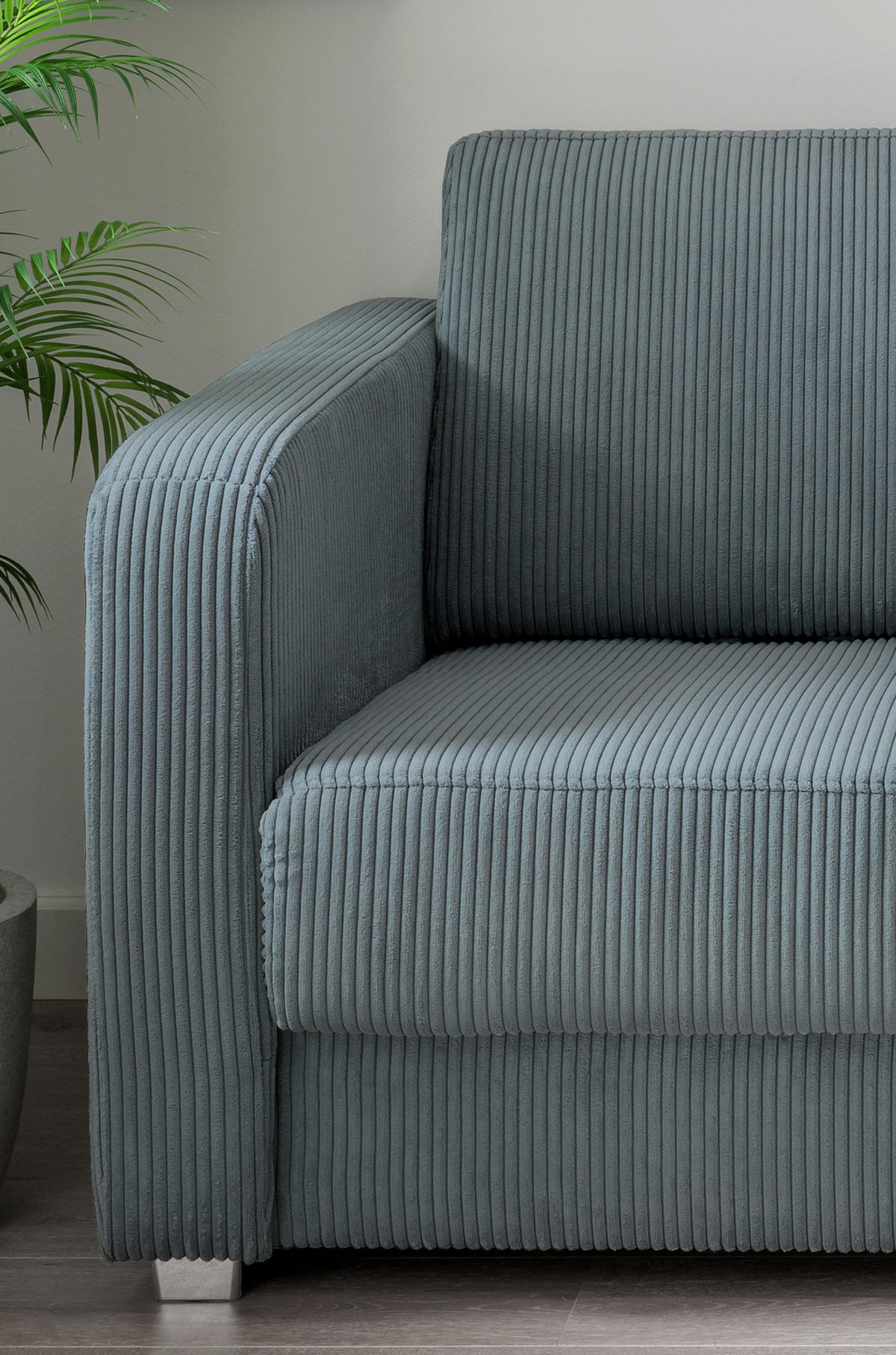 SCHLAFSOFA in Cord Petrol  - Chromfarben/Petrol, Basics, Kunststoff/Textil (159/88/87cm) - Livetastic