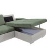 ECKSOFA  in Flachgewebe Weiß, Olivgrün  271/175 cm  - Weiß/Olivgrün, Design, Kunststoff/Textil (271/175cm) - Xora