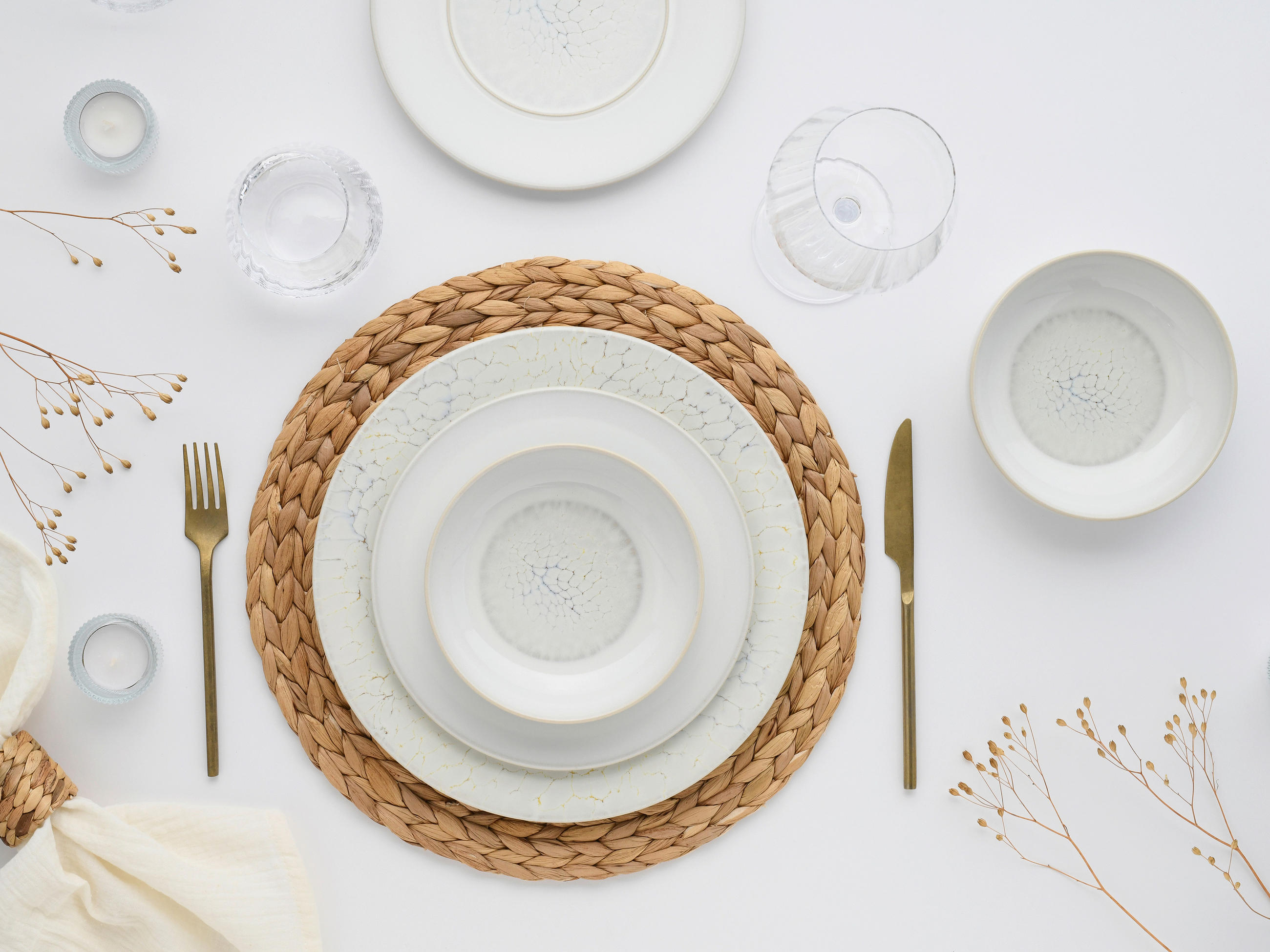 TAFELSERVICE Creme, Weiß Unico Toscania 12-teilig  - Creme/Weiß, Basics, Keramik - Creatable