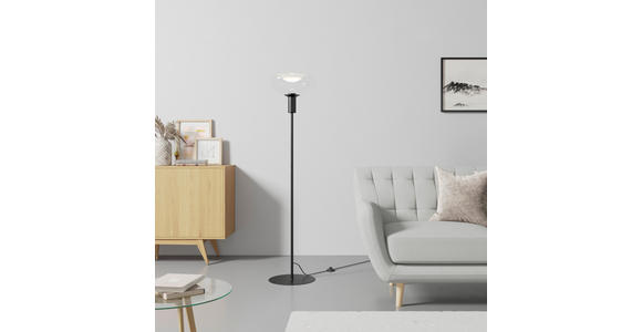 STEHLEUCHTE 37/155 cm - Schwarz, Design, Glas/Metall (37/155cm) - Dieter Knoll