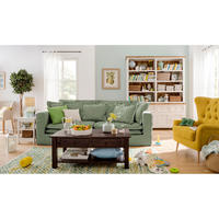 3-SITZER-SOFA STELLA in Webstoff Olivgrün  - Schwarz/Olivgrün, Design, Kunststoff/Textil (238/90/119cm) - P & B
