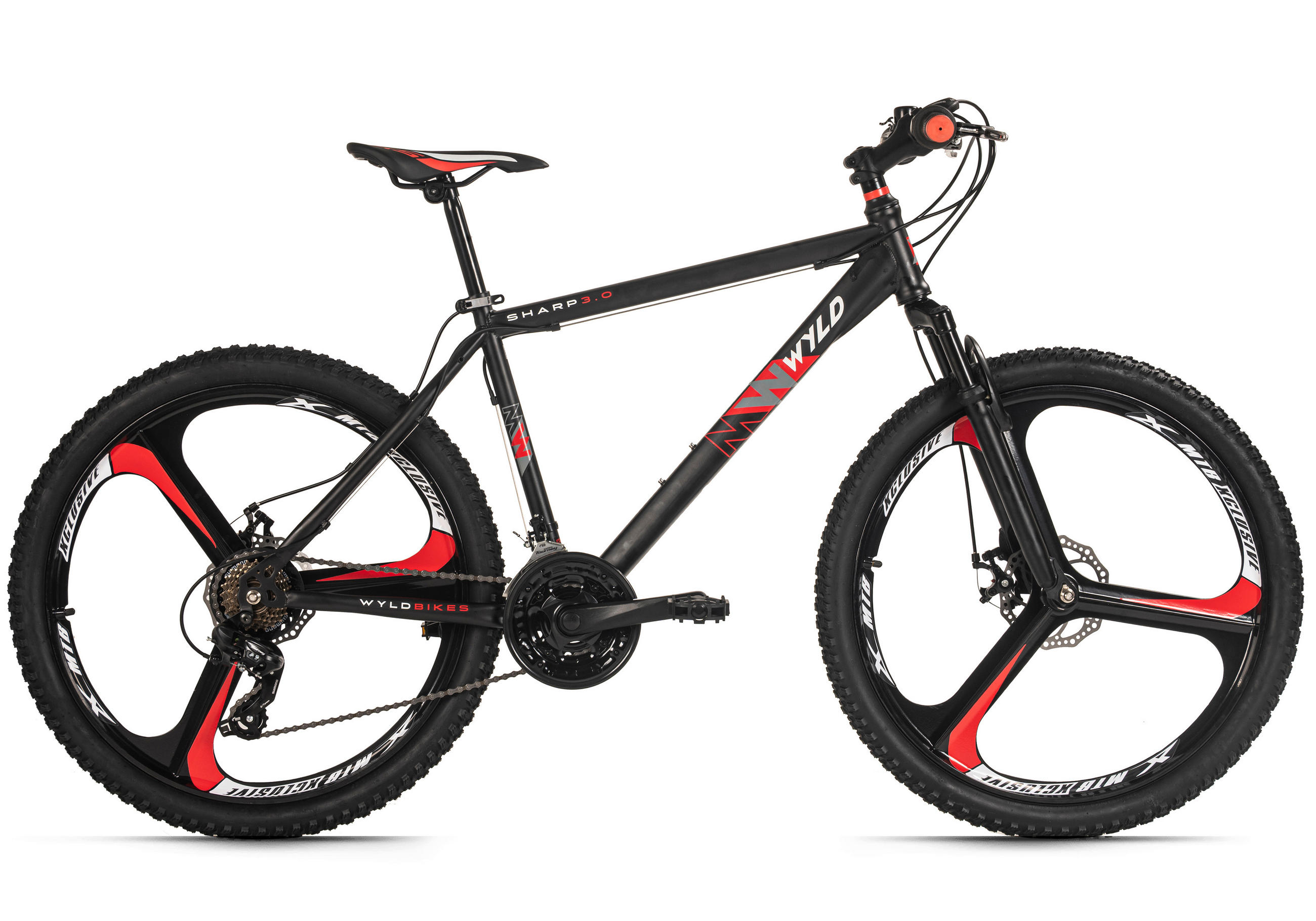 Mountainbike, Schwarz/Rot 26 Zoll, Rahmen 46 cm