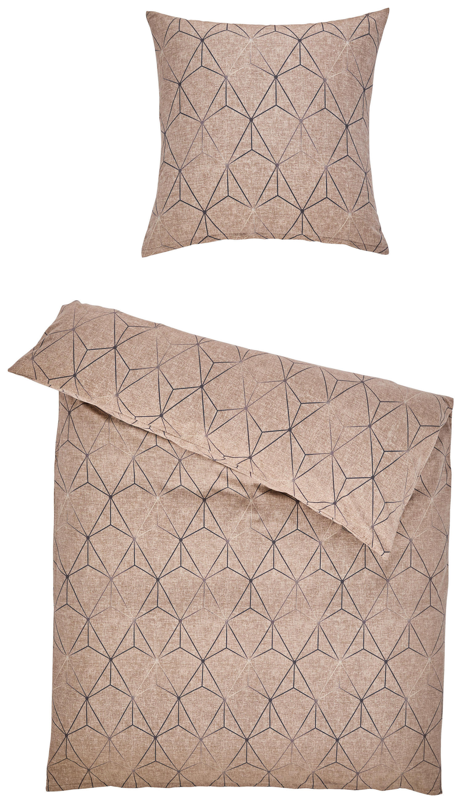BETTWÄSCHE 2-teilig Atelier Flanell 135/200 cm  - Sandfarben, Design, Textil (135/200cm) - Estella