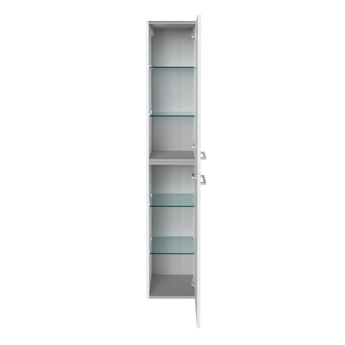 HOCHSCHRANK 30/162/31,8 cm  - Chromfarben/Weiß Hochglanz, Basics, Glas/Holzwerkstoff (30/162/31,8cm) - MID.YOU