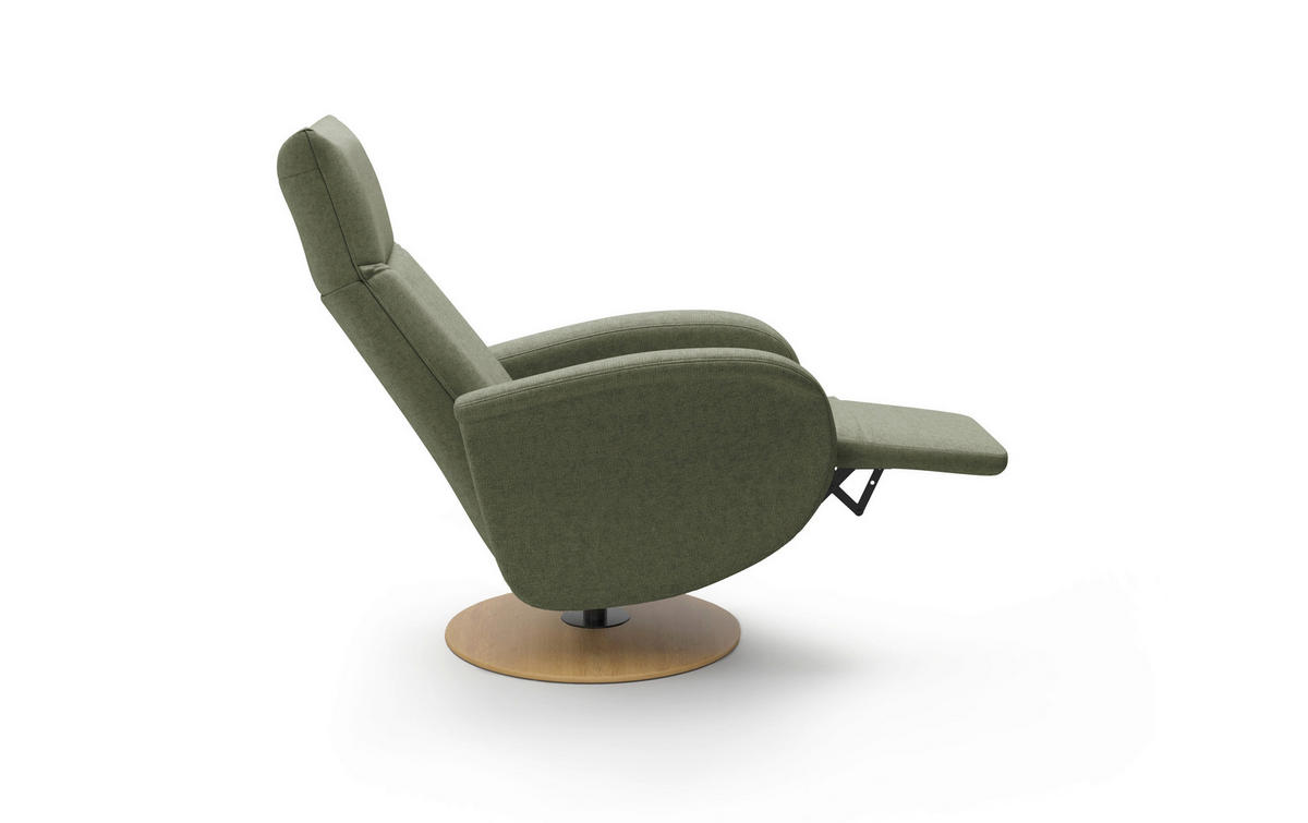 RELAXSESSEL Textil Olivgrün  - Eichefarben/Olivgrün, Konventionell, Holzwerkstoff/Textil (75/112/82cm) - Sit & More