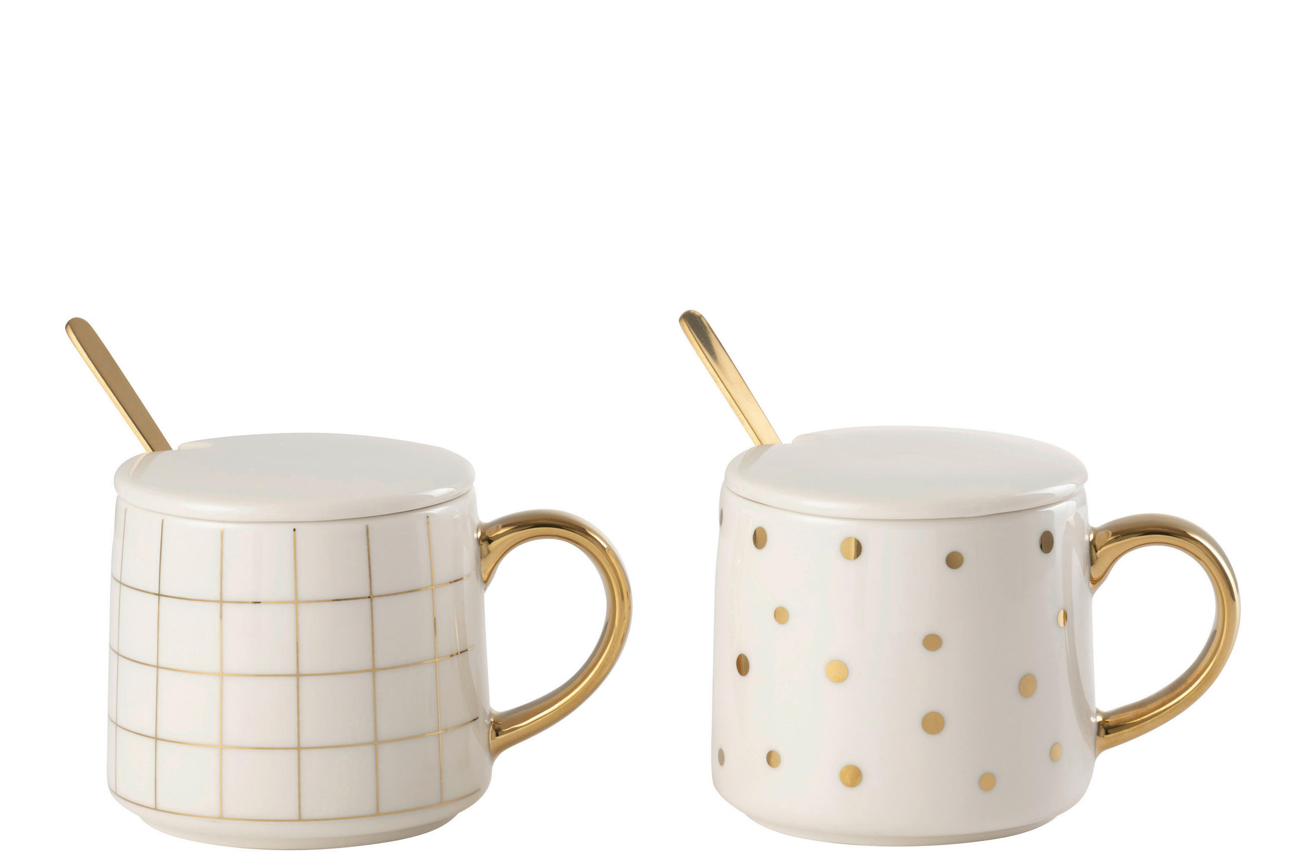 TASSE 320 ml  - Weiss/Goldfarben, Basics, Keramik (12/8,5/8,5cm) - Ambia Home