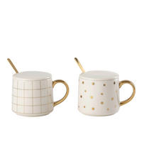 TASSE 320 ml  - Weiss/Goldfarben, Basics, Keramik (12/8,5/8,5cm) - Ambia Home