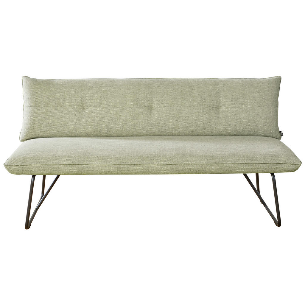 Thumbnail - Dieter Knoll Sitzbank, Grün, Beige, Metall, Textil, 2-Sitzer, 180x90x70 cm, Goldenes M, Lederauswahl, Stoffauswahl, Type...