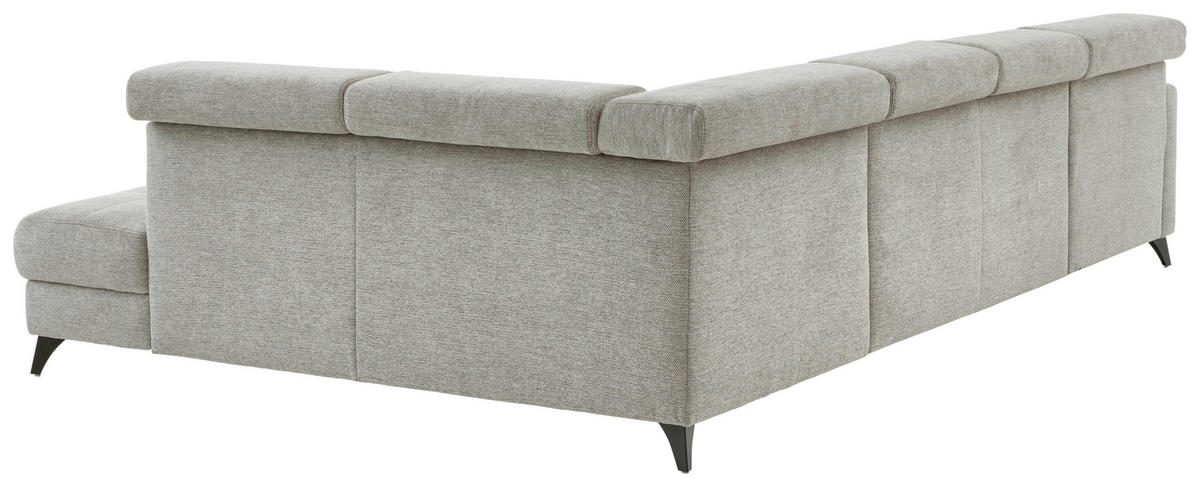 WOHNLANDSCHAFT Beldomo System Graubraun Flachgewebe  - Graubraun/Schwarz, KONVENTIONELL, Textil/Metall (174/333/215cm) - Beldomo System