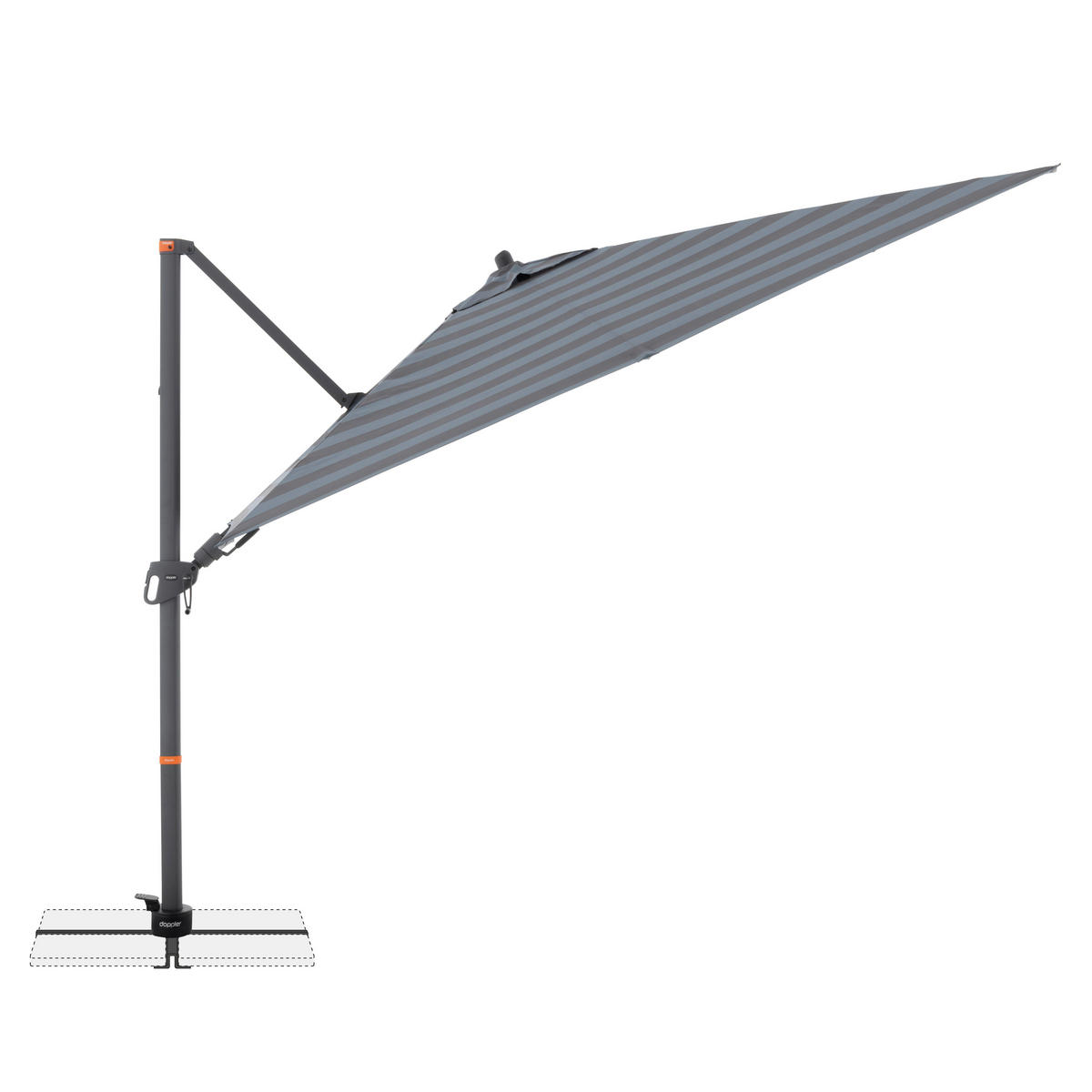 AMPELSCHIRM 280x280 cm Anthrazit  - Anthrazit/Grau, Basics, Textil/Metall (280/280cm) - Doppler