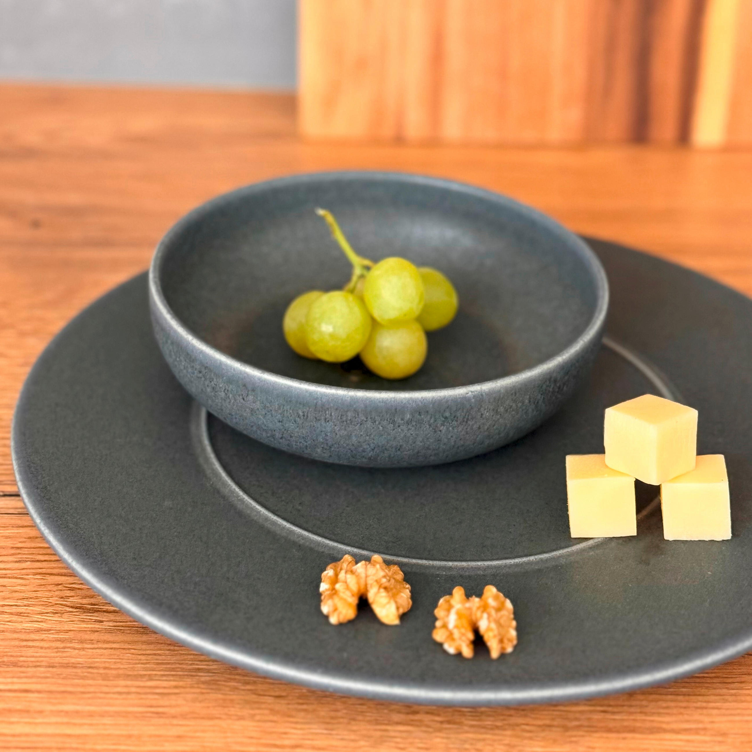 TELLERSET Unico 4-teilig  - Anthrazit, Basics, Keramik - Mäser