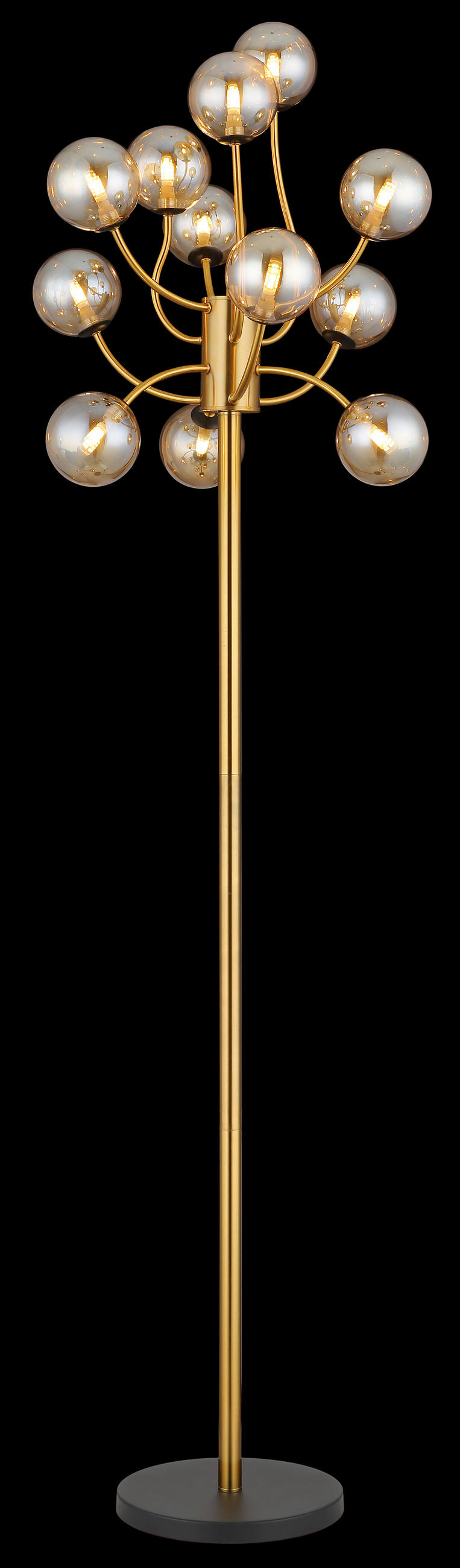 LED-STEHLEUCHTE - Messingfarben/Goldfarben, Design, Glas/Kunststoff (62/200cm) - Globo