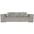 BIGSOFA in Flachgewebe Creme  - Chromfarben/Creme, KONVENTIONELL, Textil/Metall (256/68/122cm) - Carryhome