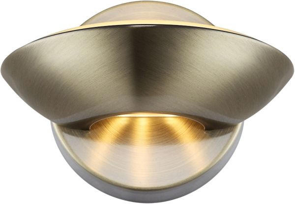 LED-WANDLEUCHTE 16,5/11 cm   - Messingfarben, Design, Glas/Metall (16,5/11cm) - Globo