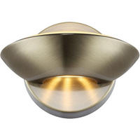 LED-WANDLEUCHTE - Messingfarben, Design, Glas/Metall (16,5/11cm) - Globo