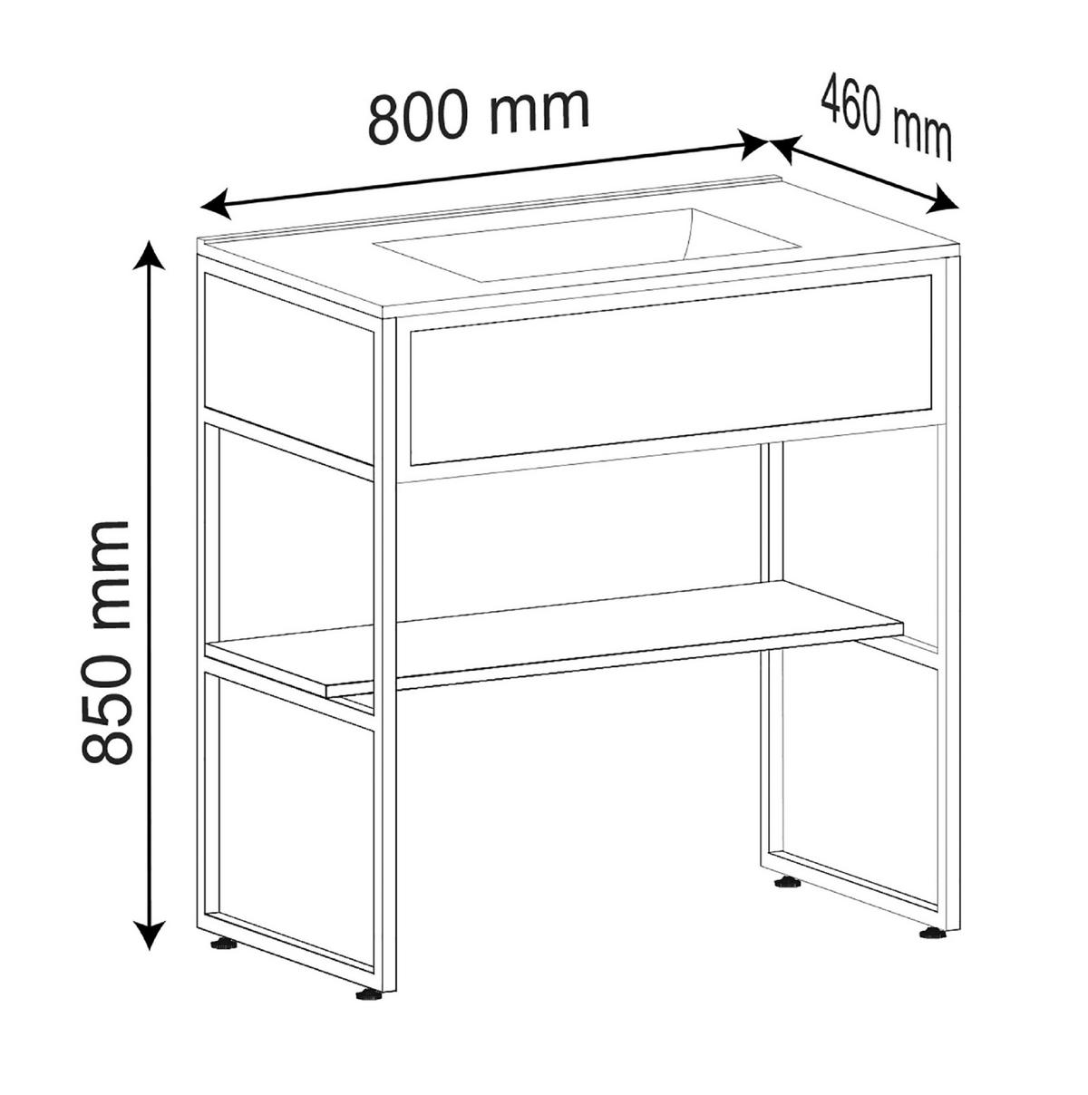 WASCHTISCHKOMBI 80 cm  - Schwarz/Weiß, MODERN, Keramik/Holzwerkstoff (80cm) - MID.YOU