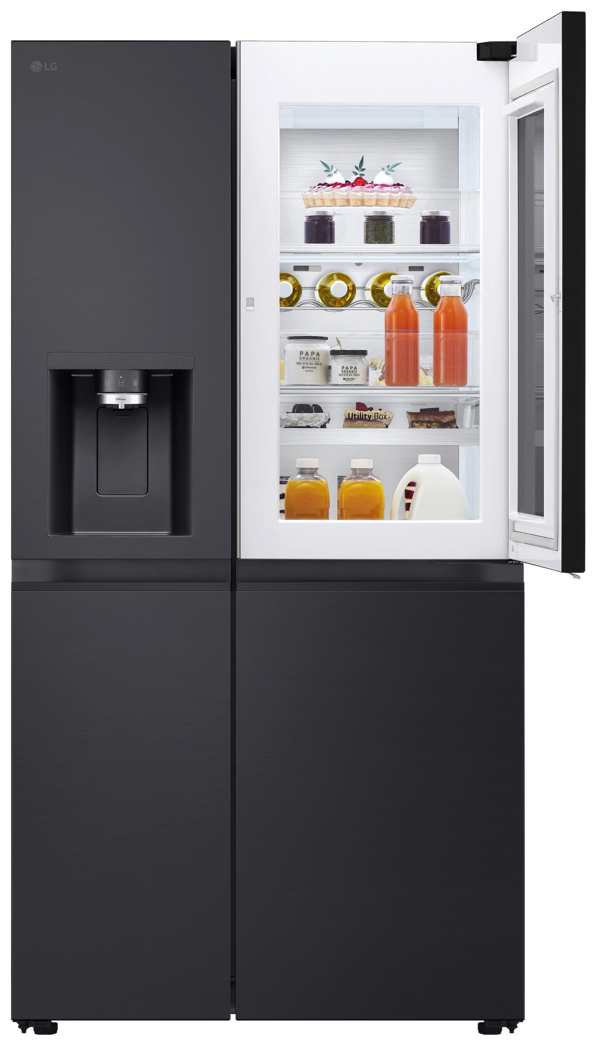 SIDE-BY-SIDE 91,3/179/73,5 cm GSXE90EVDD  - Schwarz, Basics, Glas/Kunststoff (91,3/179/73,5cm) - LG