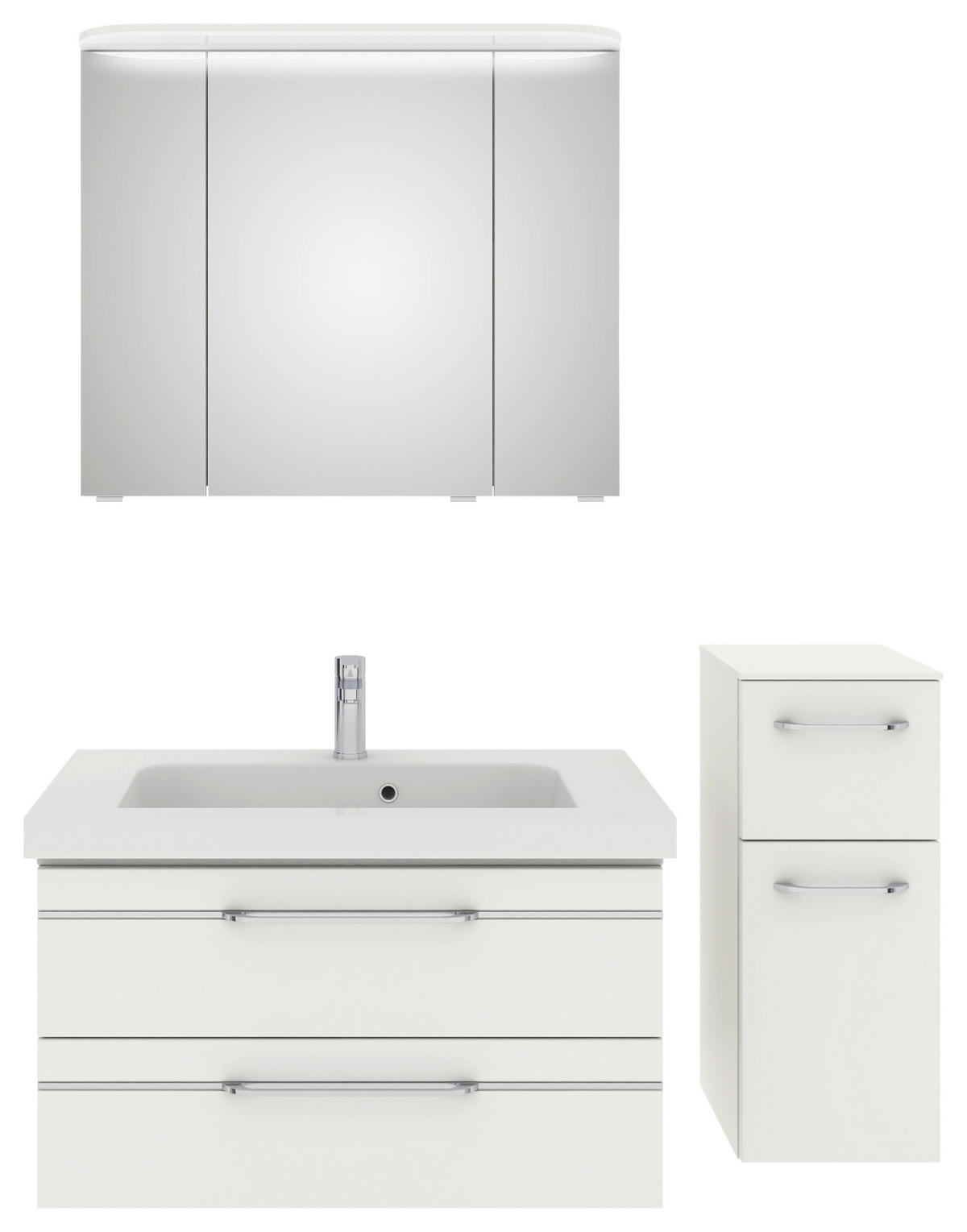 BADEZIMMER 4-teilig  in 122 cm  - Chromfarben/Weiß Hochglanz, KONVENTIONELL, Glas/Holzwerkstoff (122cm) - Pelipal