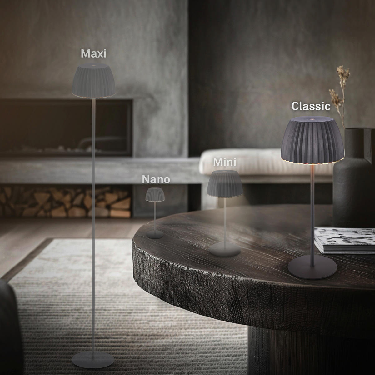 AKKU-TISCHLEUCHTE 14,5/36,5 cm  - Schwarz, Basics, Kunststoff/Metall (14,5/36,5cm)