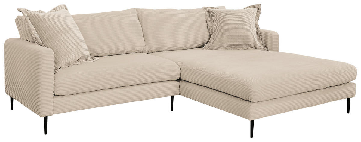 SAROKKANAPÉ textil krémszínű  - krémszínű/fekete, Design, textil/fém (268/193cm) - P & B